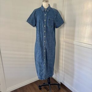 Faded Glory Blue Denim Midi Dress